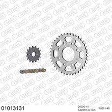 Lade das Bild in den Galerie-Viewer, AFAM Kettensatz 428, golden, 2244kg, HONDA CB 125 S 1975-1979