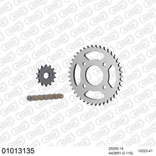 Lade das Bild in den Galerie-Viewer, AFAM Kettensatz 428, golden, 2244kg, HONDA CG 125 BR F,G,H,J,K,L,M 1985-1991