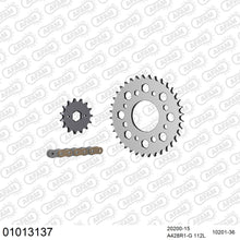 Lade das Bild in den Galerie-Viewer, AFAM Kettensatz 428, golden, 2244kg, HONDA CG 125 W,X,Y,1,2,3 1998-2003