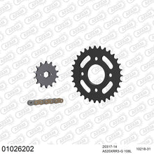 Lade das Bild in den Galerie-Viewer, AFAM Kettensatz 520, X-Ring, golden, 3498kg, HONDA CB 250 Nighthawk N,P,R,S,T,V,W,X,Y 1992-2000