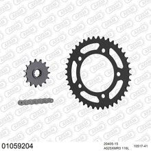 Lade das Bild in den Galerie-Viewer, AFAM Kettensatz 525, X-Ring, 4385kg, HONDA CBF 500 4,5,6,7 2004-2007