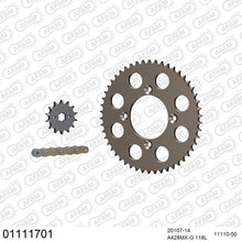 Lade das Bild in den Galerie-Viewer, AFAM Kettensatz 428, golden, 2448kg, Alu, HONDA XR 100 R F,G,H,J,K,L,M,N,P,R,S,T,V,W,X,Y,1,2,3 1985-2003