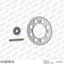 Lade das Bild in den Galerie-Viewer, AFAM Kettensatz 428, golden, 2448kg, Alu, YAMAHA YZ 85 P,R,S,T,V,W,X,Y,Z,A,B,D,E,E 2002-2015