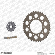 Lade das Bild in den Galerie-Viewer, AFAM Kettensatz 520, X-Ring, golden, 3712kg, Alu, YAMAHA YZF 600 R6 1999-2002