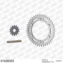 Lade das Bild in den Galerie-Viewer, AFAM Kettensatz 520, X-Ring, golden, 3498kg, SUZUKI RGV 250 M,N,P,R,S,T 1991-1996
