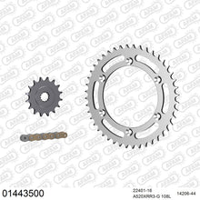 Lade das Bild in den Galerie-Viewer, AFAM Kettensatz 520, X-Ring, golden, 3498kg, SUZUKI DR 400 S T,X,Z 1980-1982