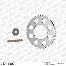 Lade das Bild in den Galerie-Viewer, AFAM Kettensatz 420, golden, 2611kg, Alu, KAWASAKI KX 100 B5,B6,B7 1995-1997