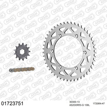 Lade das Bild in den Galerie-Viewer, AFAM Kettensatz 520, X-Ring, golden, 3498kg, Alu, KAWASAKI KDX 220 R A4,A5,A6,A7,A8,A9,A10,A11,A12,A6F 1997-2006