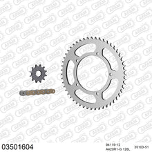 Lade das Bild in den Galerie-Viewer, AFAM Kettensatz 420, golden, 2142kg, APRILIA RX 50 1999-2001