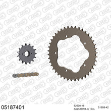 Lade das Bild in den Galerie-Viewer, AFAM Kettensatz 525, X-Ring, golden, 4987kg, Alu, DUCATI 996 S4R Monster (for sprocket carrier PCD2) 2003-2006