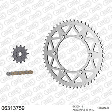 Lade das Bild in den Galerie-Viewer, AFAM Kettensatz 520, X-Ring, golden, 3498kg, Alu, HUSQVARNA WR 125 1995-1997