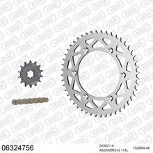 Lade das Bild in den Galerie-Viewer, AFAM Kettensatz 520, X-Ring, golden, 3498kg, Alu, HUSQVARNA WR 250 1992-1998