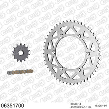 Lade das Bild in den Galerie-Viewer, AFAM Kettensatz 520, X-Ring, golden, 3498kg, Alu, HUSQVARNA TE 450 2002-2010