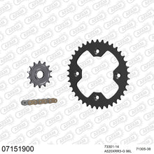 Lade das Bild in den Galerie-Viewer, AFAM Kettensatz 520, X-Ring, golden, 3498kg, KTM SX 450 Quad 2008-2010