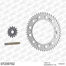 Lade das Bild in den Galerie-Viewer, AFAM Kettensatz 520, X-Ring, golden, 3498kg, Alu, KTM GS 350 1988-1989