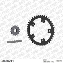 Lade das Bild in den Galerie-Viewer, AFAM Kettensatz 525, X-Ring, 4385kg, TRIUMPH 600 Speedfour 2002-2003