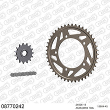 Lade das Bild in den Galerie-Viewer, AFAM Kettensatz 525, X-Ring, 4385kg, Alu, TRIUMPH 600 Daytona 2003-2004