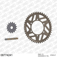 Lade das Bild in den Galerie-Viewer, AFAM Kettensatz 525, X-Ring, golden, 4263kg, Alu, TRIUMPH 675 R Daytona 2011-2012