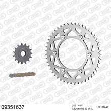 Lade das Bild in den Galerie-Viewer, AFAM Kettensatz 520, X-Ring, golden, 3498kg, Alu, HM-HONDA CRM F 490 X Supermoto 2007-2007