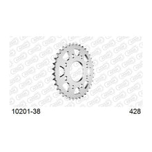 Lade das Bild in den Galerie-Viewer, AFAM Kettenrad 428, 38 Zähne, Stahl, silber