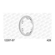 Lade das Bild in den Galerie-Viewer, AFAM Kettenrad 428, 57 Zähne, Stahl, silber
