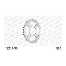 Lade das Bild in den Galerie-Viewer, AFAM Kettenrad 520, 36 Zähne, Stahl, schwarz