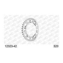 Lade das Bild in den Galerie-Viewer, AFAM Kettenrad 520, 42 Zähne, Stahl, silber
