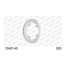 Lade das Bild in den Galerie-Viewer, AFAM Kettenrad 520, 43 Zähne, Stahl, schwarz