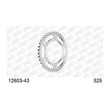 Lade das Bild in den Galerie-Viewer, AFAM Kettenrad 525, 43 Zähne, Stahl, schwarz