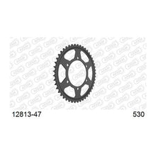 Lade das Bild in den Galerie-Viewer, AFAM Kettenrad 530, 47 Zähne, Stahl, schwarz