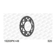 Lade das Bild in den Galerie-Viewer, AFAM Kettenrad 520, 49 Zähne, Alu, schwarz, selbstreinigend