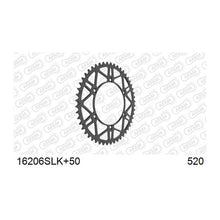 Lade das Bild in den Galerie-Viewer, AFAM Kettenrad SLK 520, 50 Zähne, C45N Stahl, superleicht, extra hart, selbstreinigend, schwarz
