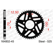 Lade das Bild in den Galerie-Viewer, AFAM Kettenrad 525, 45 Zähne, Stahl, schwarz