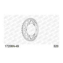 Lade das Bild in den Galerie-Viewer, AFAM Kettenrad 520, 49 Zähne, Alu, silber