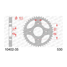 Lade das Bild in den Galerie-Viewer, AFAM Kettenrad 530, 35 Zähne, Stahl, schwarz