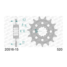 Lade das Bild in den Galerie-Viewer, AFAM Ritzel 520, 15 Zähne