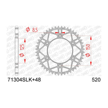 Lade das Bild in den Galerie-Viewer, AFAM Kettenrad SLK 520, 48 Zähne, C45N Stahl, superleicht, extra hart, selbstreinigend, schwarz