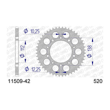 Lade das Bild in den Galerie-Viewer, AFAM Kettenrad 520, 42 Zähne, Alu, gun metal
