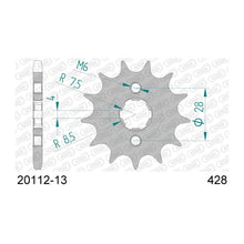 Lade das Bild in den Galerie-Viewer, AFAM Ritzel 428, 13 Zähne