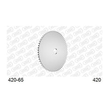 Lade das Bild in den Galerie-Viewer, AFAM Kettenrad Rohling 420, 65 Zähne, Alu, silber
