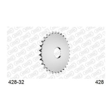 Lade das Bild in den Galerie-Viewer, AFAM Kettenrad Rohling 428, 32 Zähne, Alu, silber