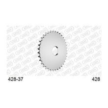 Lade das Bild in den Galerie-Viewer, AFAM Kettenrad Rohling 428, 37 Zähne, Alu, silber