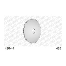 Lade das Bild in den Galerie-Viewer, AFAM Kettenrad Rohling 428, 44 Zähne, Alu, silber