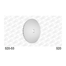 Lade das Bild in den Galerie-Viewer, AFAM Kettenrad Rohling 520, 53 Zähne, Alu, silber
