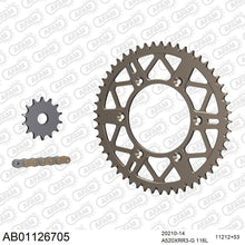 Lade das Bild in den Galerie-Viewer, AFAM Kettensatz 520, X-Ring, golden, 3498kg, Alu, selfclean, HONDA CRF 250 X 4,5,6,7,8,9,A,B,C,D,E,F,G,H,J 2004-2018
