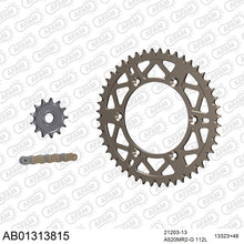 Lade das Bild in den Galerie-Viewer, AFAM Kettensatz 520, golden, 3498kg, Alu, selfclean, YAMAHA YZ 125 L,M,N 1999-2001