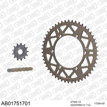 Lade das Bild in den Galerie-Viewer, AFAM Kettensatz 520, X-Ring, golden, 3498kg, Alu, selfclean, KAWASAKI KLX 450 R A7F,A8F,A9F,AAF,ABF,ACF,ADF,AEF,AFF,AGF,AHF,AJF,AKF,ALF 2007-2020