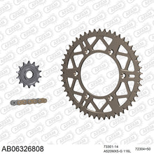 Lade das Bild in den Galerie-Viewer, AFAM Kettensatz 520, golden, 3814kg, Alu, selfclean, HUSQVARNA TC 250 2017-2020