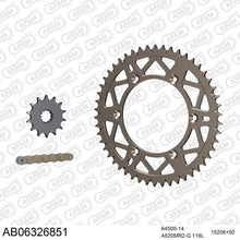 Lade das Bild in den Galerie-Viewer, AFAM Kettensatz 520, golden, 3498kg, Alu, selfclean, HUSQVARNA TC 250 2002-2003