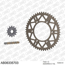 Lade das Bild in den Galerie-Viewer, AFAM Kettensatz 520, X-Ring, golden, 3498kg, Alu, selfclean, HUSQVARNA FX 350 2020-2021